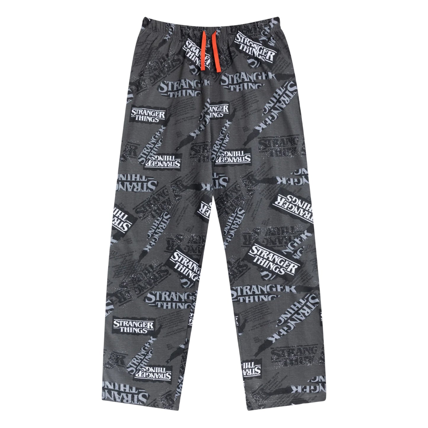White-Grey - Lifestyle - Stranger Things Mens Logo Short-Sleeved Long Pyjama Set