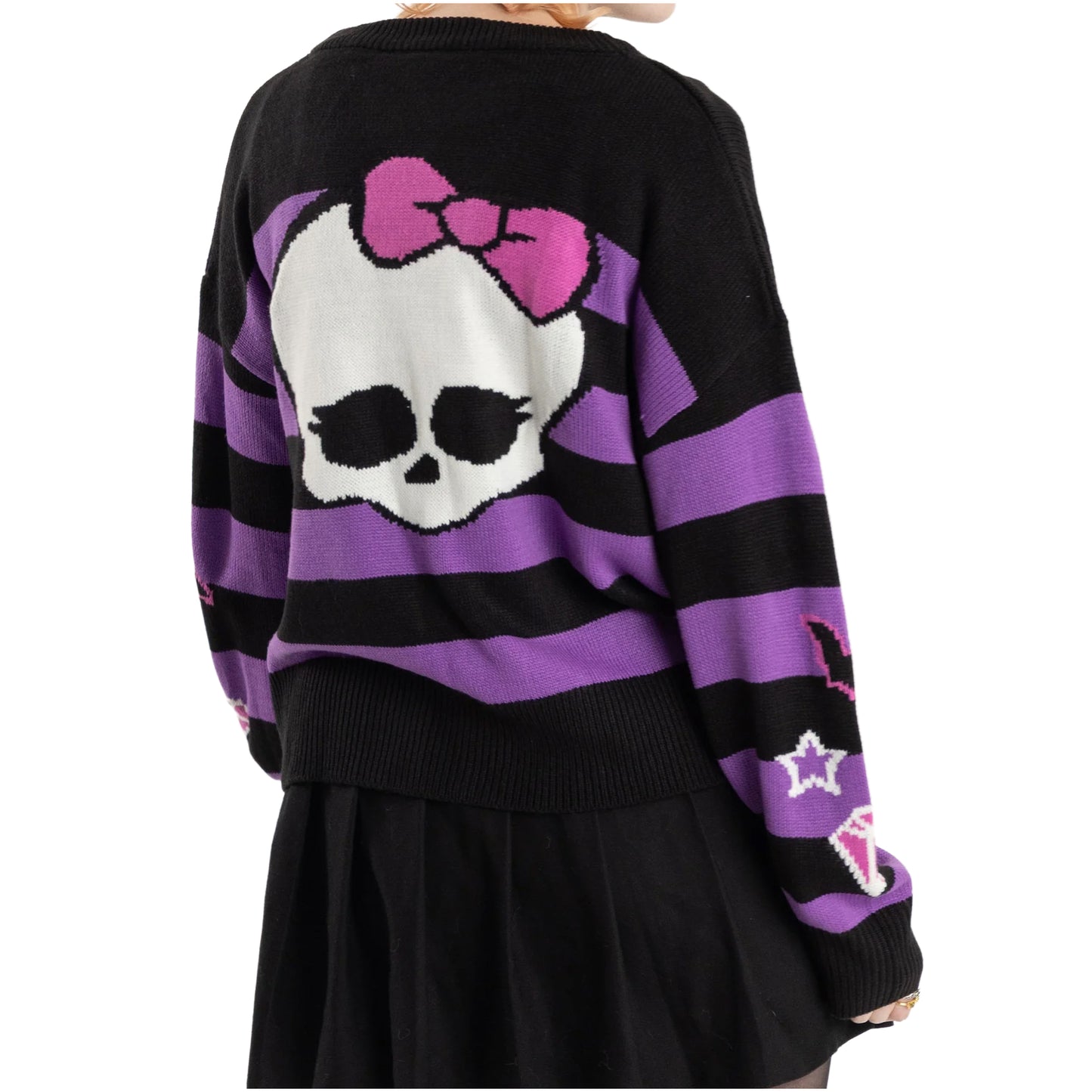 Purple-Black - Back - Monster High Womens-Ladies Alumni Cardigan
