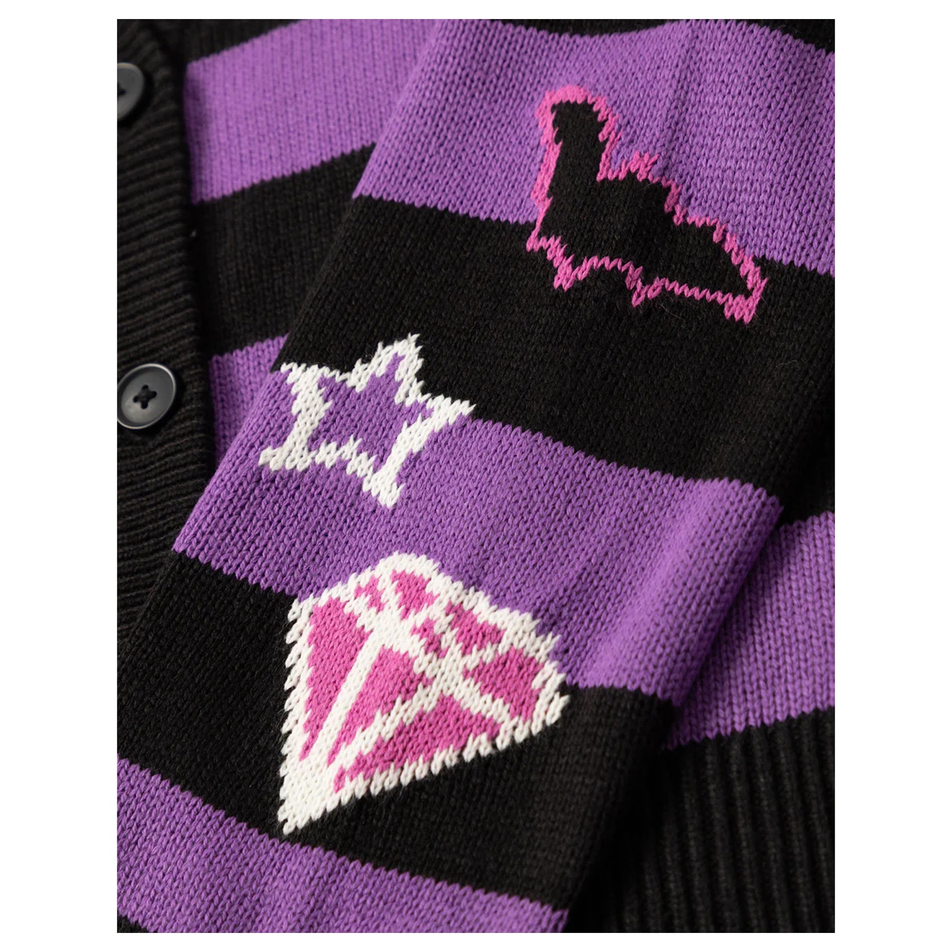 Purple-Black - Side - Monster High Womens-Ladies Alumni Cardigan