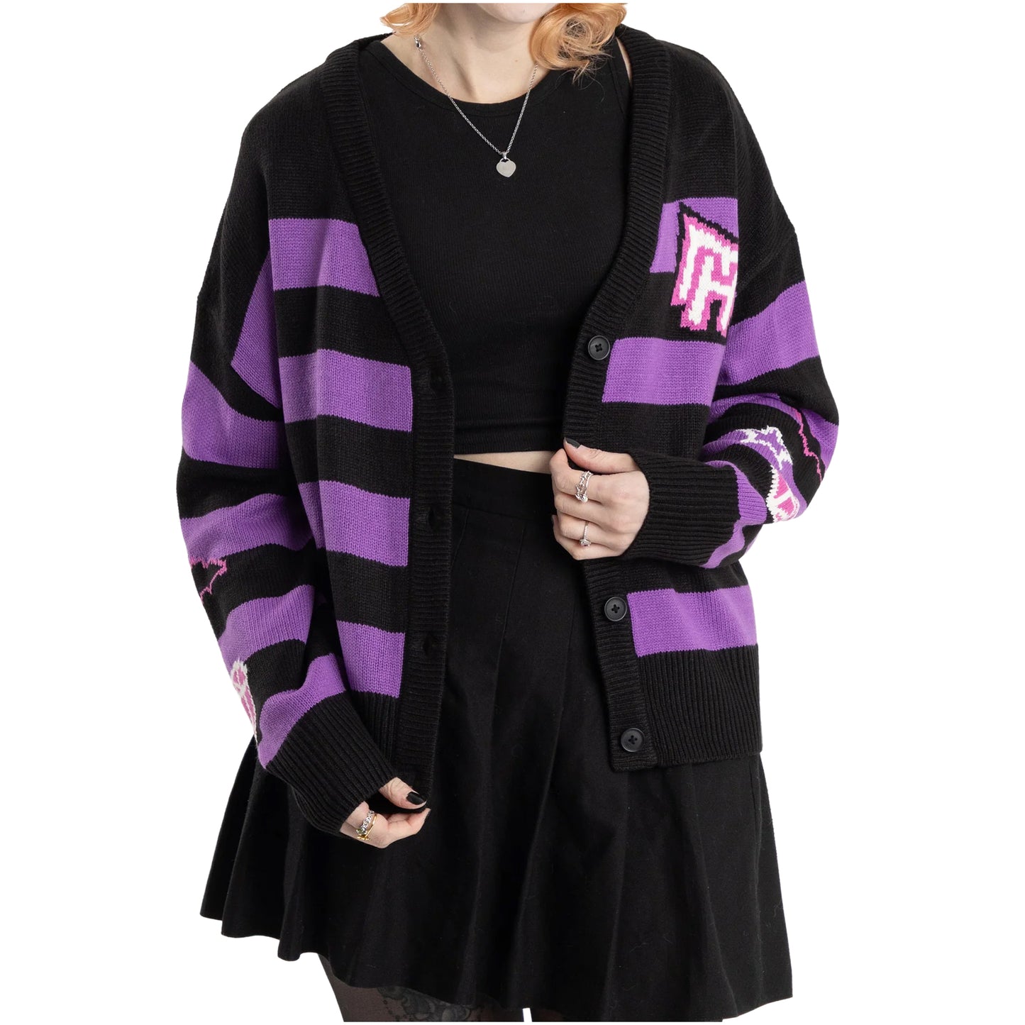 Purple-Black - Lifestyle - Monster High Womens-Ladies Alumni Cardigan