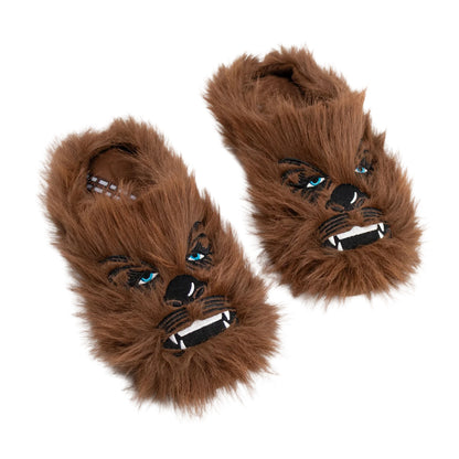 Brown - Back - Star Wars Mens Chewbacca Fluffy Mule Slippers