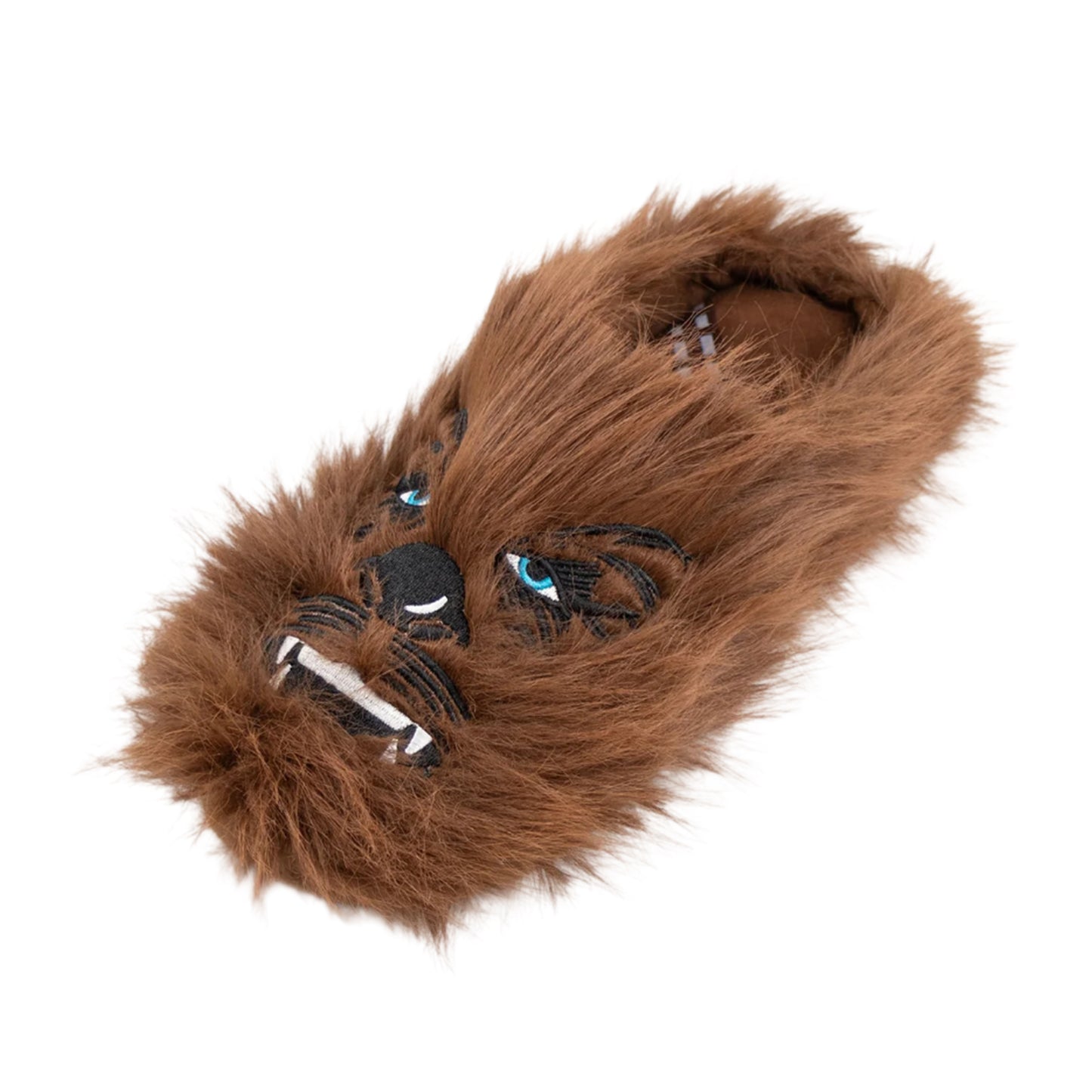 Brown - Side - Star Wars Mens Chewbacca Fluffy Mule Slippers