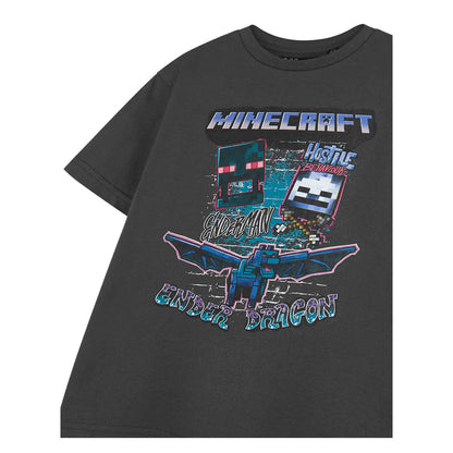 Black - Side - Minecraft Boys Ender Dragon Short-Sleeved T-Shirt