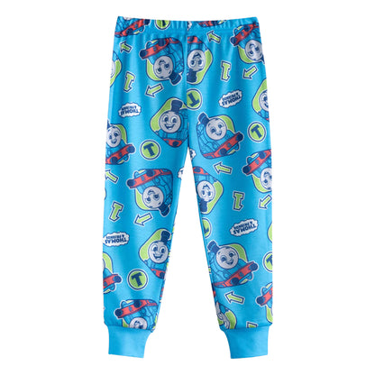 Blue-Green - Pack Shot - Thomas And Friends Boys Thomas And Percy Short-Sleeved Long Pyjama Set (Pack of 2)