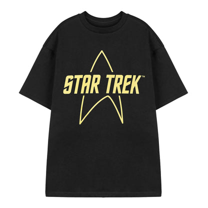 Black - Front - Star Trek Mens Logo Short-Sleeved T-Shirt