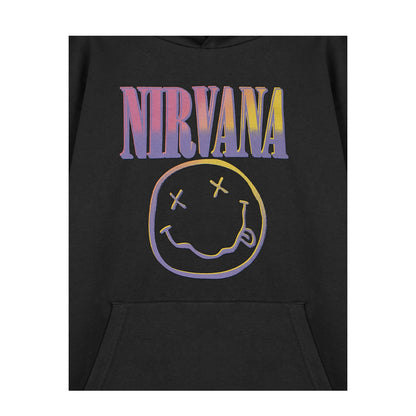 Black - Side - Nirvana Unisex Adult Sunset Logo Hoodie