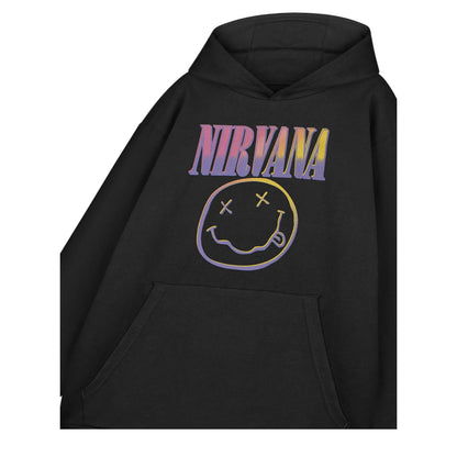 Black - Lifestyle - Nirvana Unisex Adult Sunset Logo Hoodie