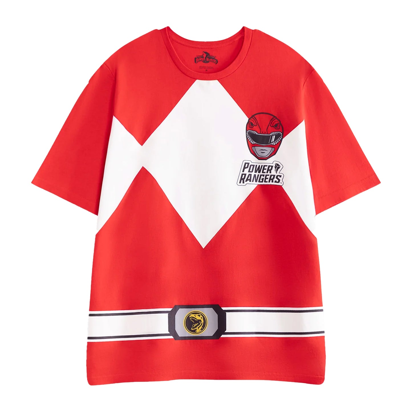 Red - Side - Power Rangers Mens Character Long Leg Short-Sleeved Pyjama Set