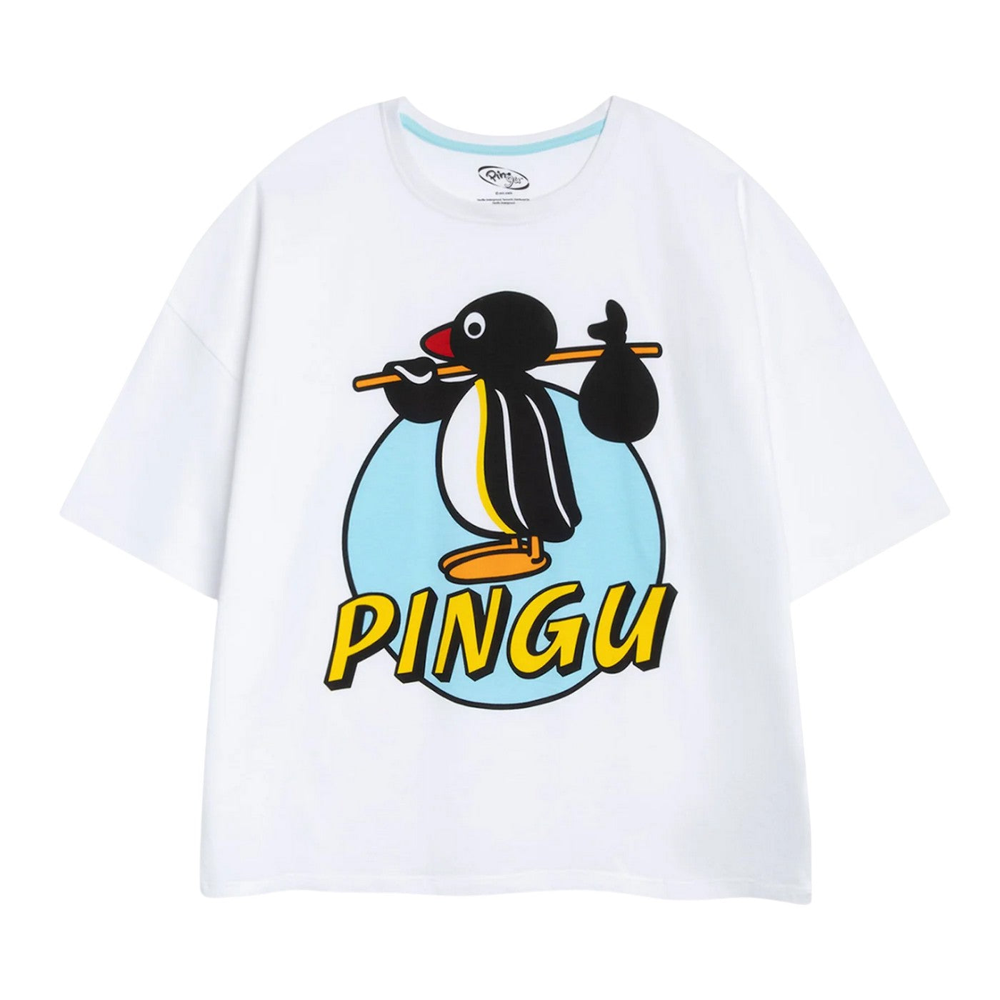 Blue-White - Back - Pingu Womens-Ladies Character Short-Sleeved Long Pyjama Set