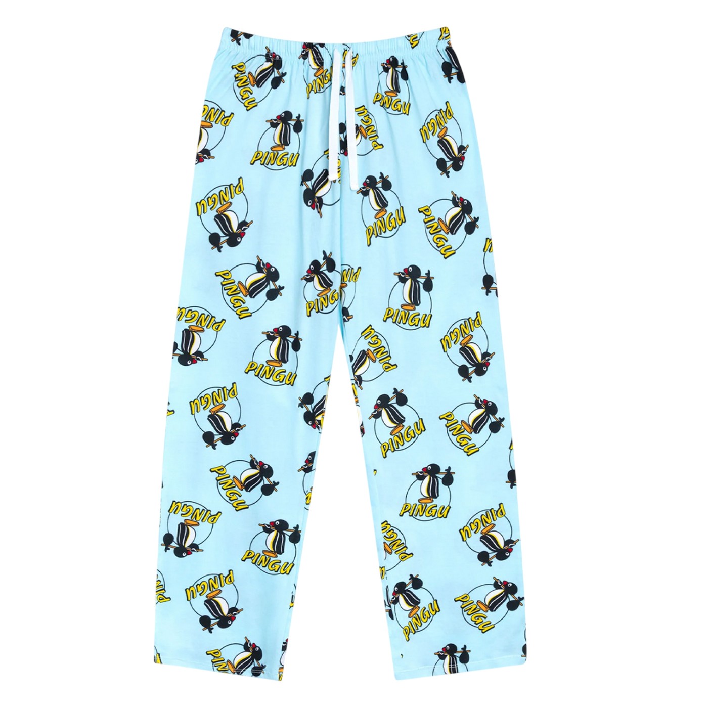 Blue-White - Lifestyle - Pingu Womens-Ladies Character Short-Sleeved Long Pyjama Set