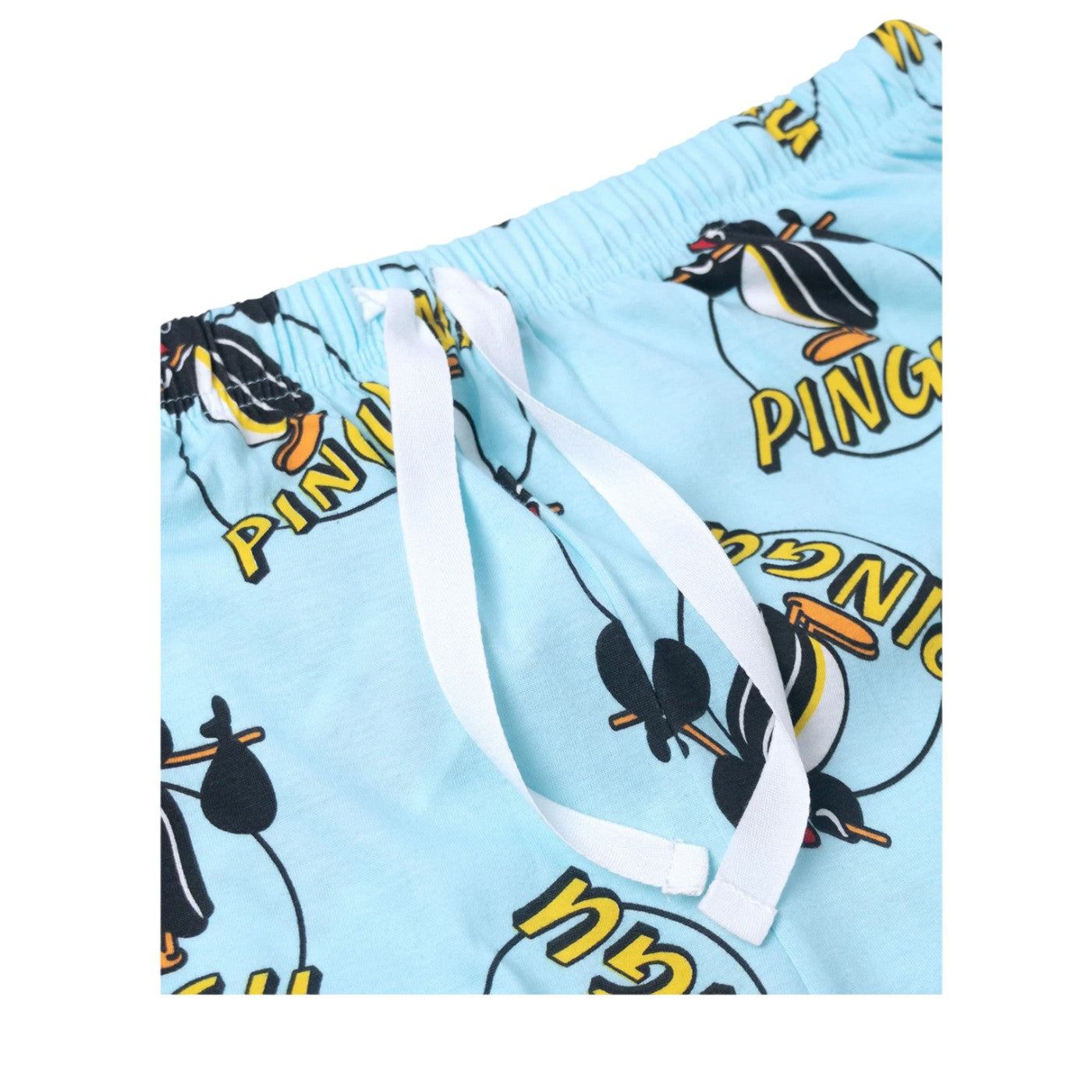 Blue-White - Close up - Pingu Womens-Ladies Character Short-Sleeved Long Pyjama Set