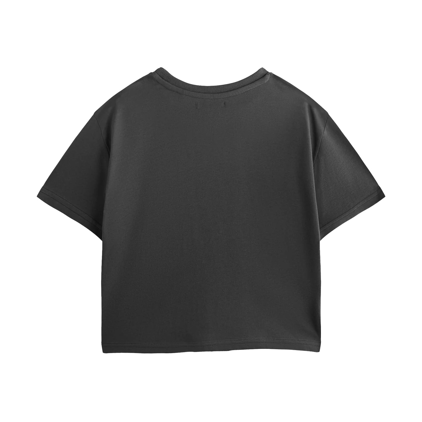 Charcoal - Back - Twilight Womens-Ladies Edward Team Crop T-Shirt