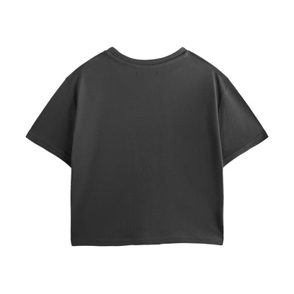 Charcoal - Back - Twilight Womens-Ladies Edward Team Crop T-Shirt