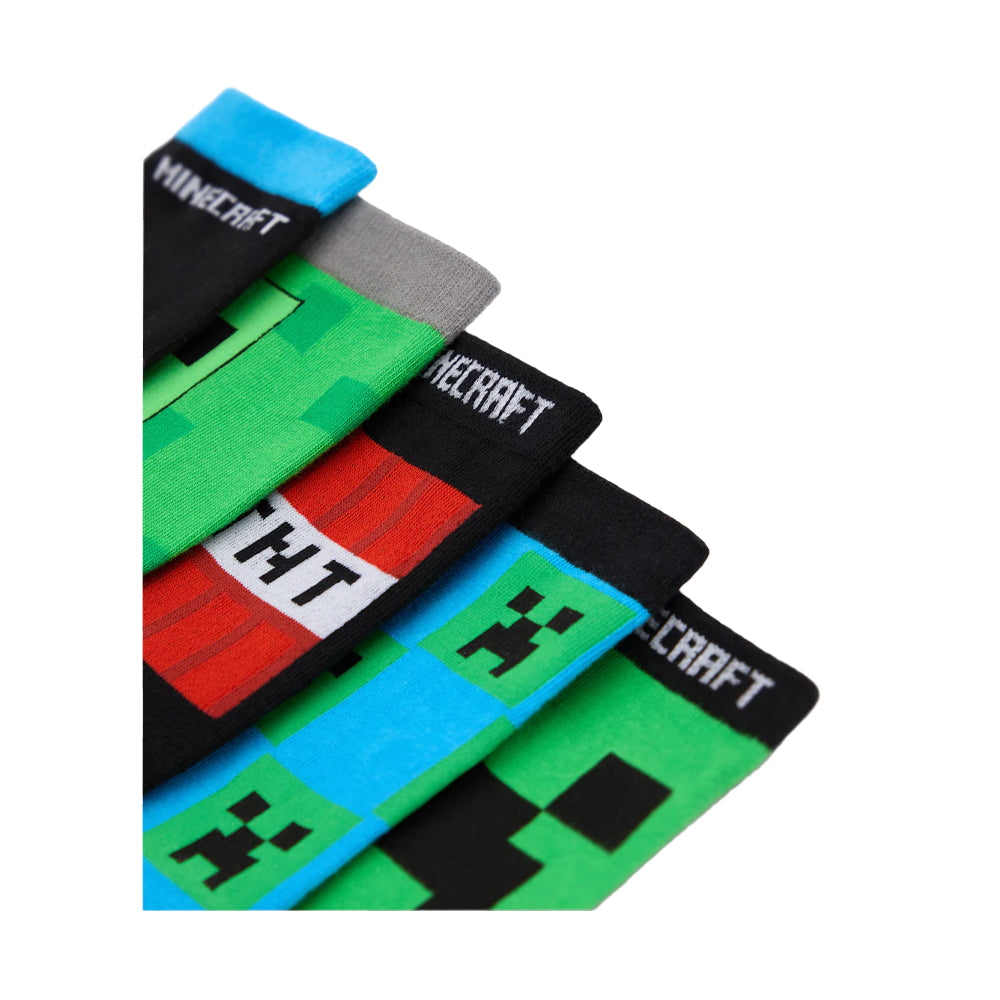 Multicoloured - Back - Among Us Boys Characters Calf-Length Socks (Pack of 5)