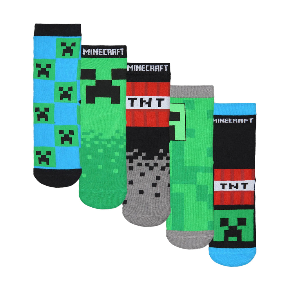 Multicoloured - Front - Among Us Boys Characters Calf-Length Socks (Pack of 5)