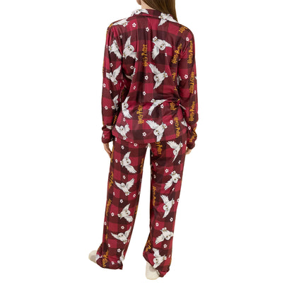 Red - Back - Harry Potter Womens-Ladies Hedwig Long Pyjama Set