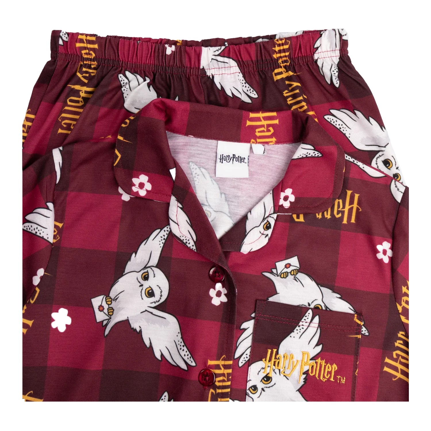 Red - Side - Harry Potter Girls Character Long Pyjama Set