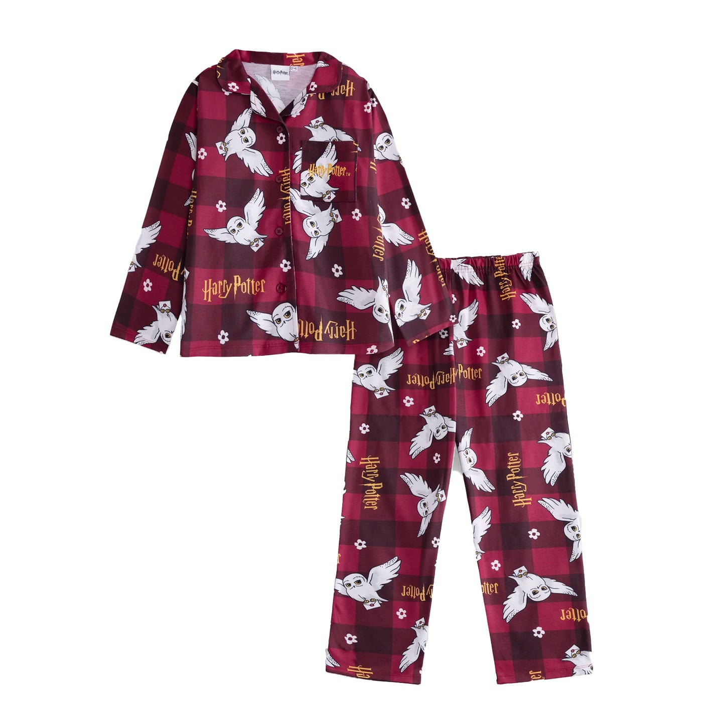 Red - Front - Harry Potter Girls Character Long Pyjama Set