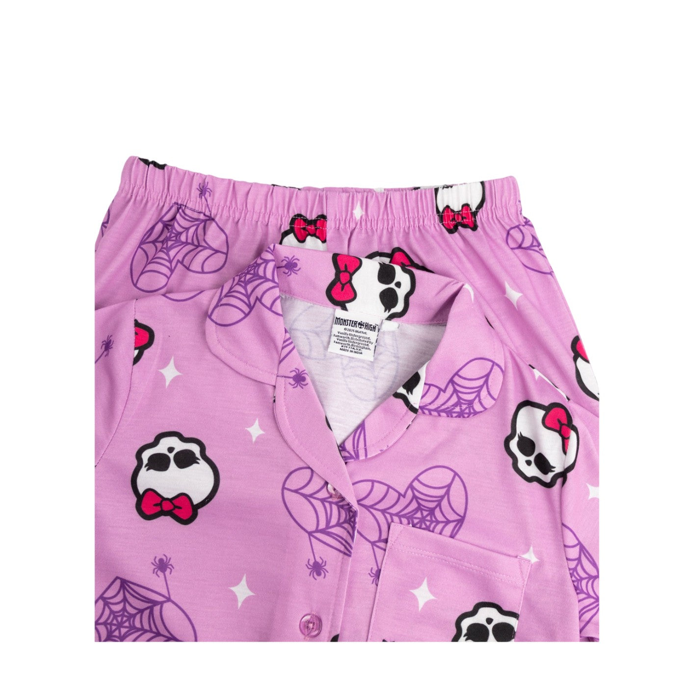 Pink - Side - Monster High Girls Character Long Pyjama Set