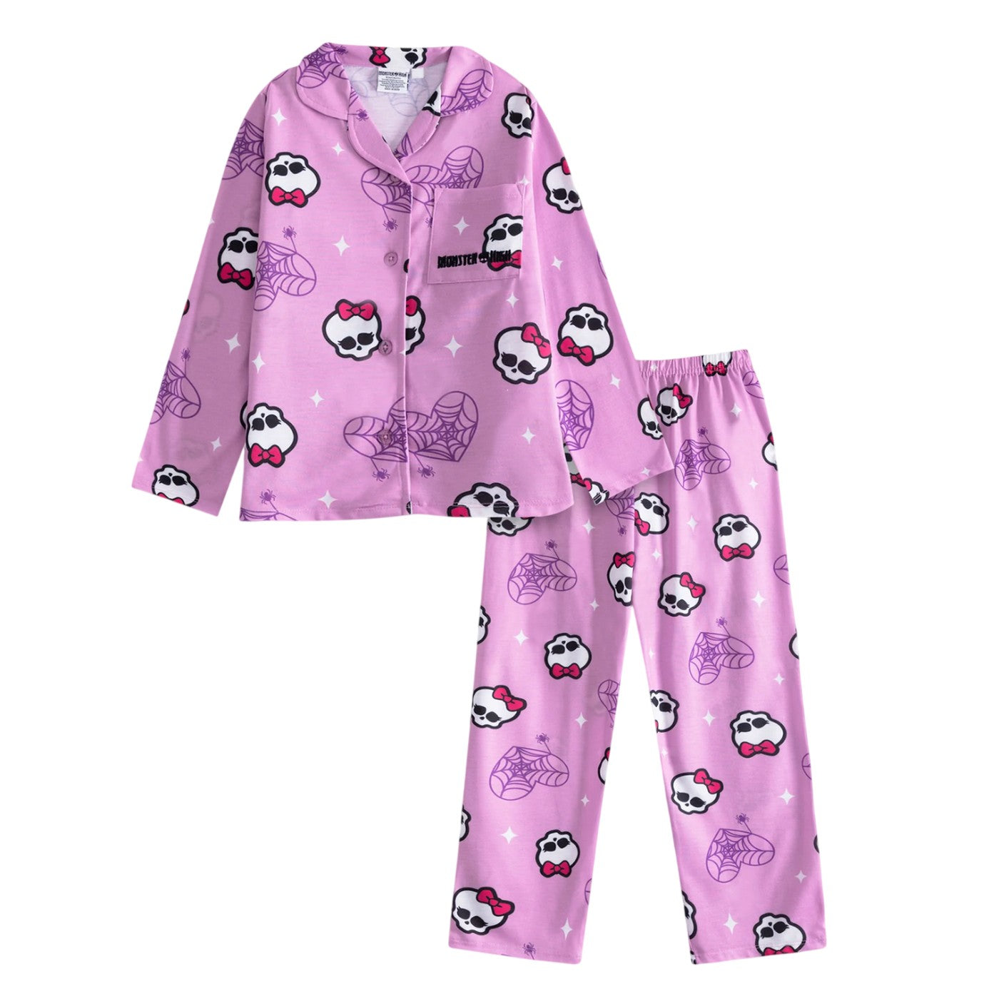 Pink - Front - Monster High Girls Character Long Pyjama Set