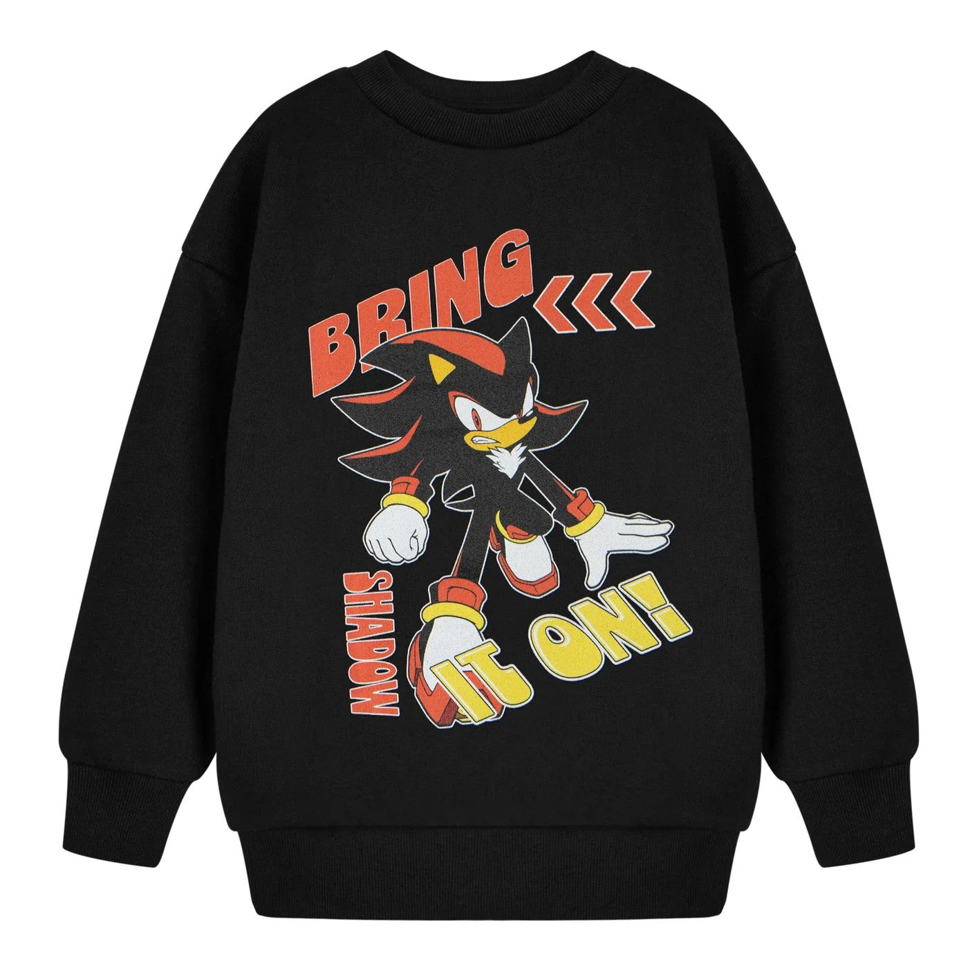 Black - Front - Sonic The Hedgehog Boys Bring It On Shadow Sweatshirt