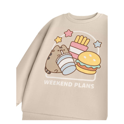 Beige - Side - Pusheen Girls Weekend Plans Sweatshirt