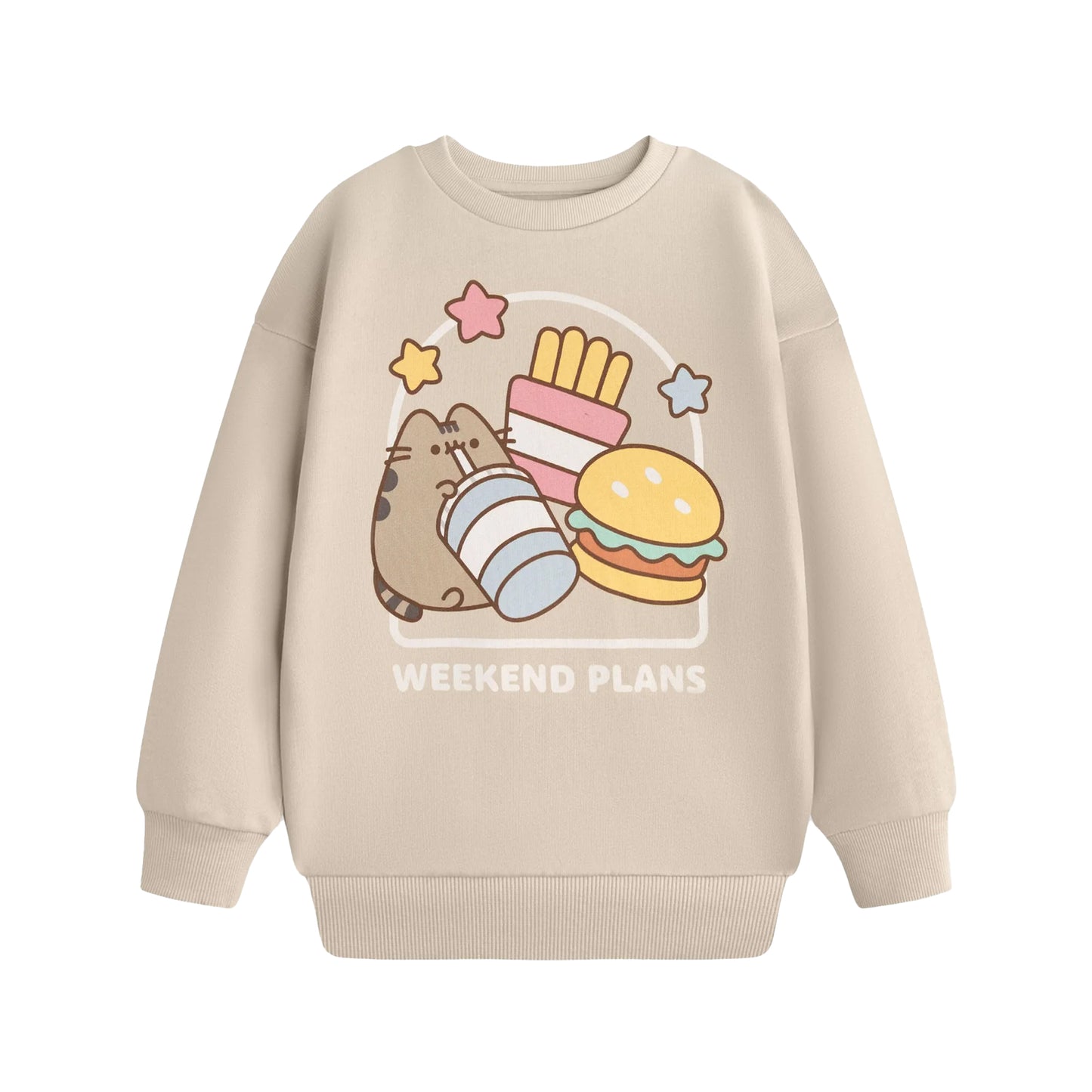 Beige - Front - Pusheen Girls Weekend Plans Sweatshirt