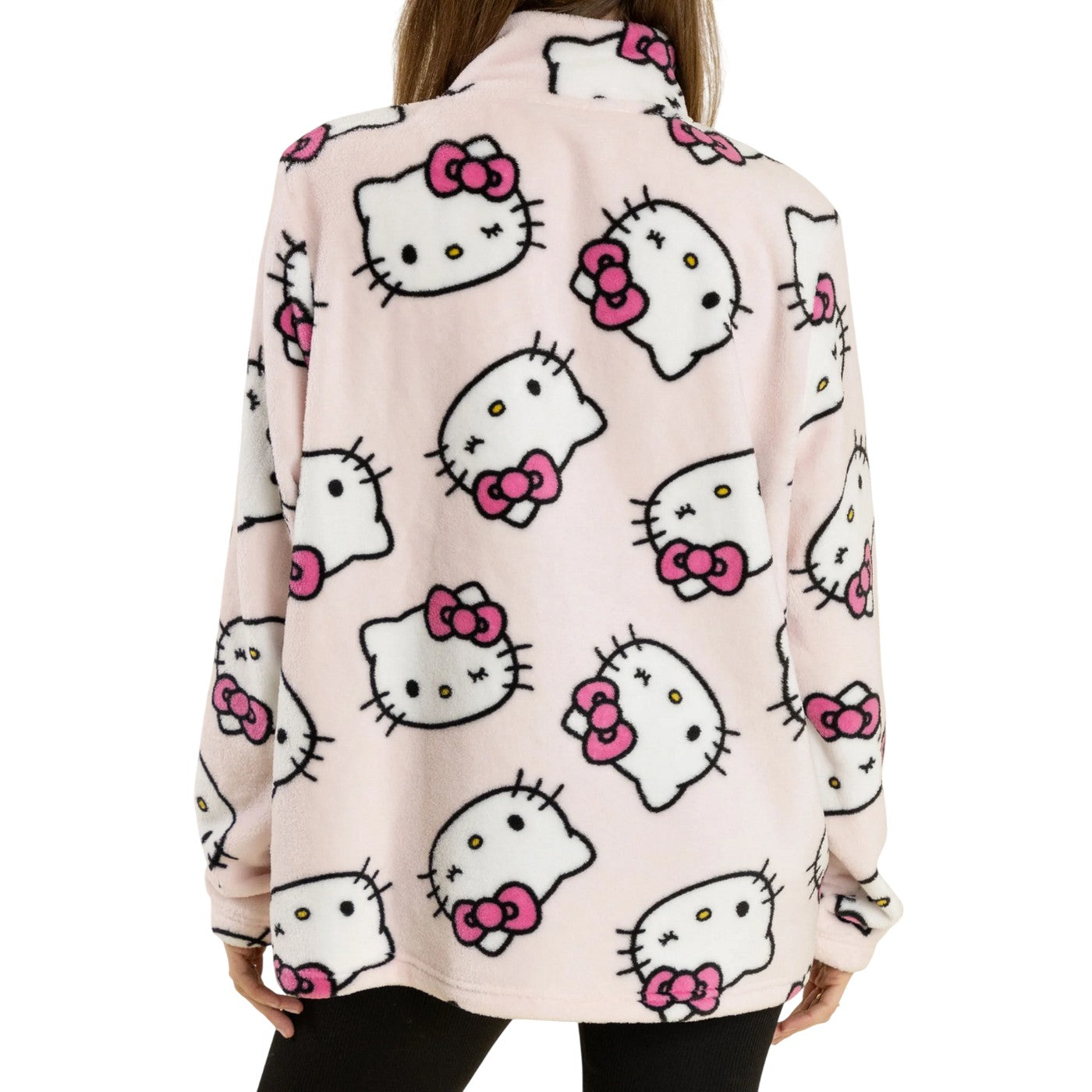 Pink - Back - Hello Kitty Womens-Ladies Faces Jumper