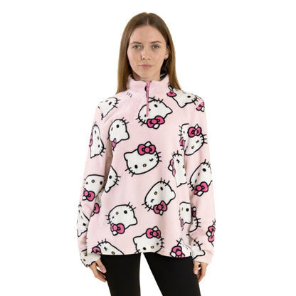 Pink - Front - Hello Kitty Womens-Ladies Faces Jumper