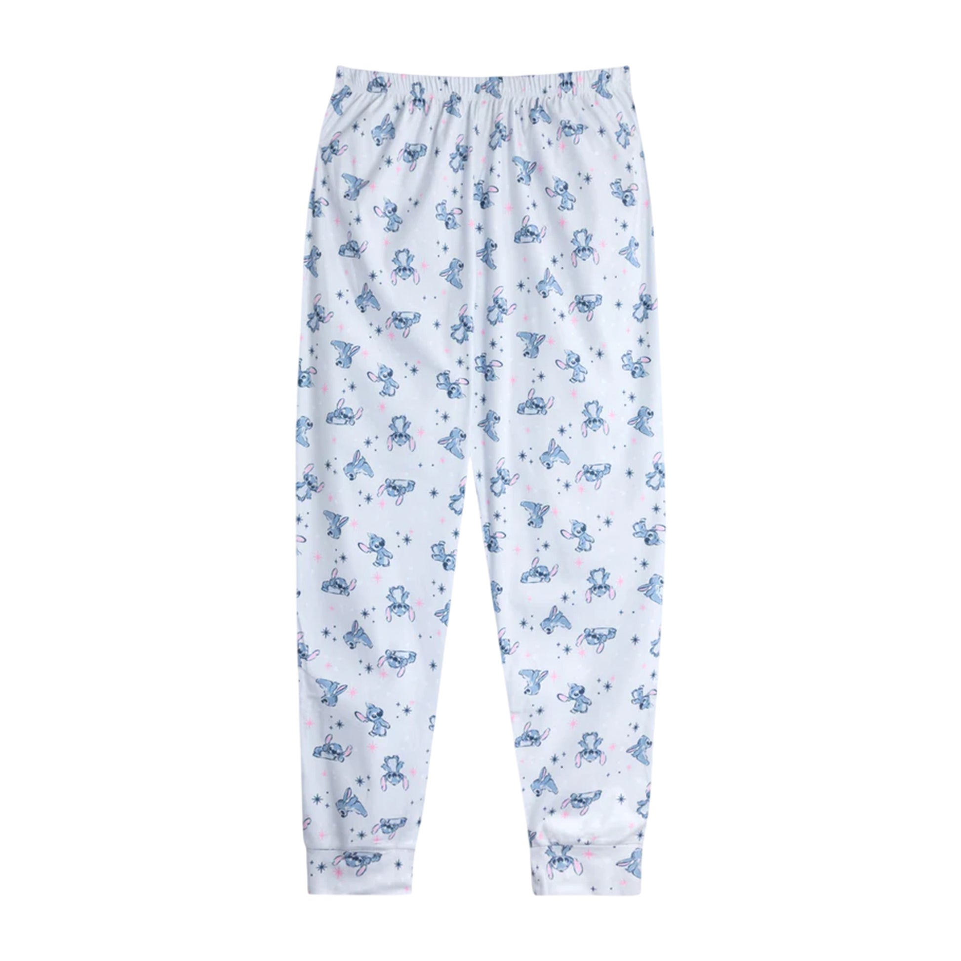 Pink-Blue - Side - Lilo & Stitch Womens-Ladies Stitch Long Pyjama Set