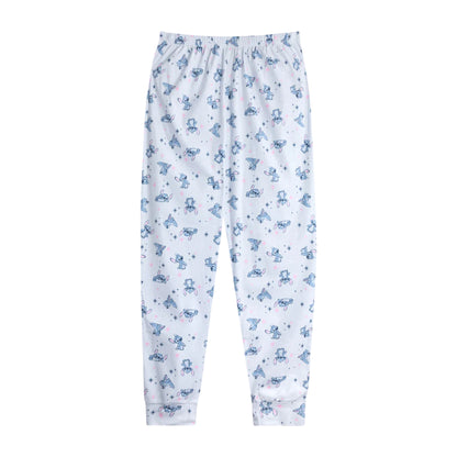 Pink-Blue - Side - Lilo & Stitch Womens-Ladies Stitch Long Pyjama Set