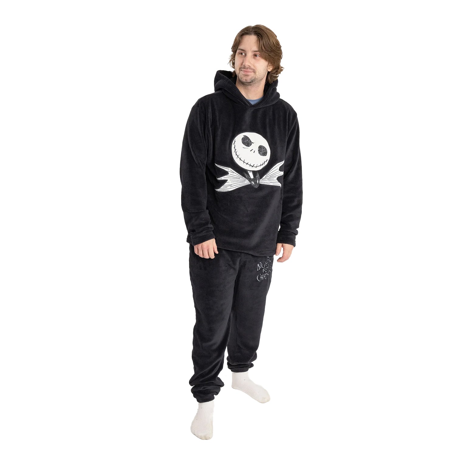 Black - Lifestyle - The Nightmare Before Christmas Mens Face Long-Sleeved Long Pyjama Set
