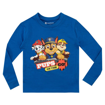 Blue - Back - Paw Patrol Boys Chase & Marshall Long Pyjama Set