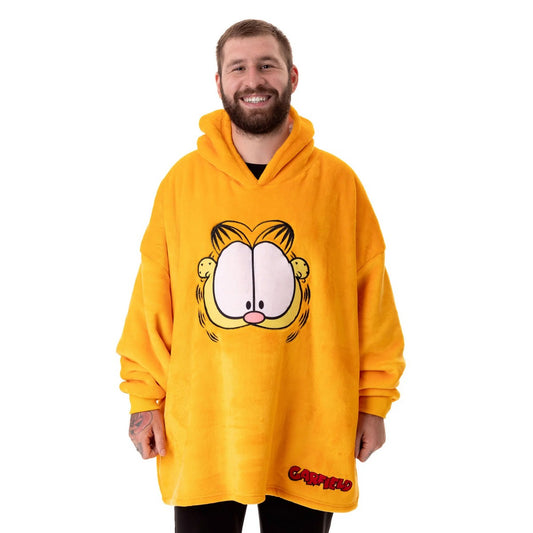 Orange - Front - Garfield Unisex Adult Face Oversized Blanket Hoodie