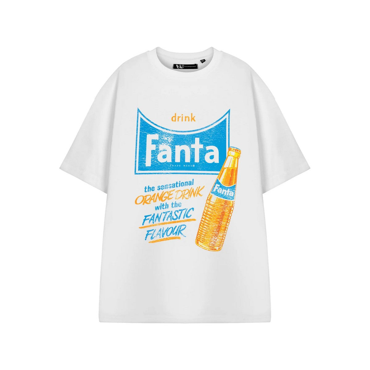 White - Front - Coca-Cola Unisex Adult Fanta Orange Drink Short-Sleeved T-Shirt