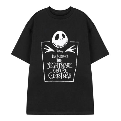 Black - Front - The Nightmare Before Christmas Childrens-Kids Jack Skellington Coffin T-Shirt