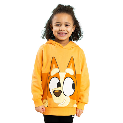 Orange - Side - Bluey Childrens-Kids Bingo Hoodie