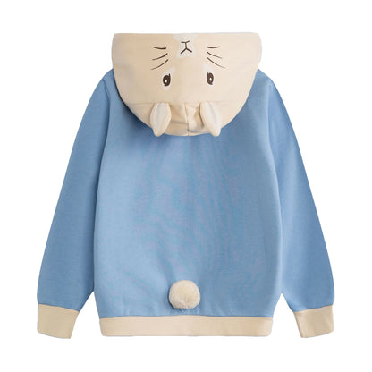 Blue - Back - Peter Rabbit Childrens-Kids Character Hoodie