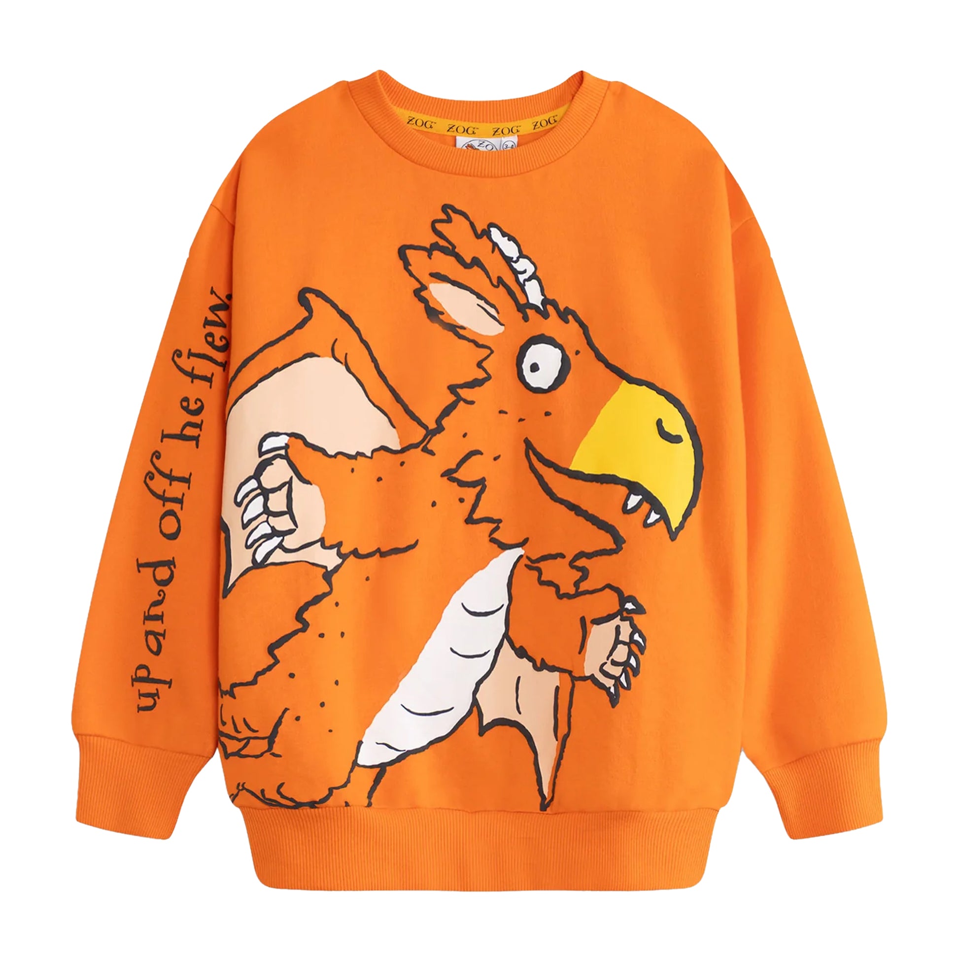Orange - Front - Zog Childrens-Kids Character Cotton Sweatshirt
