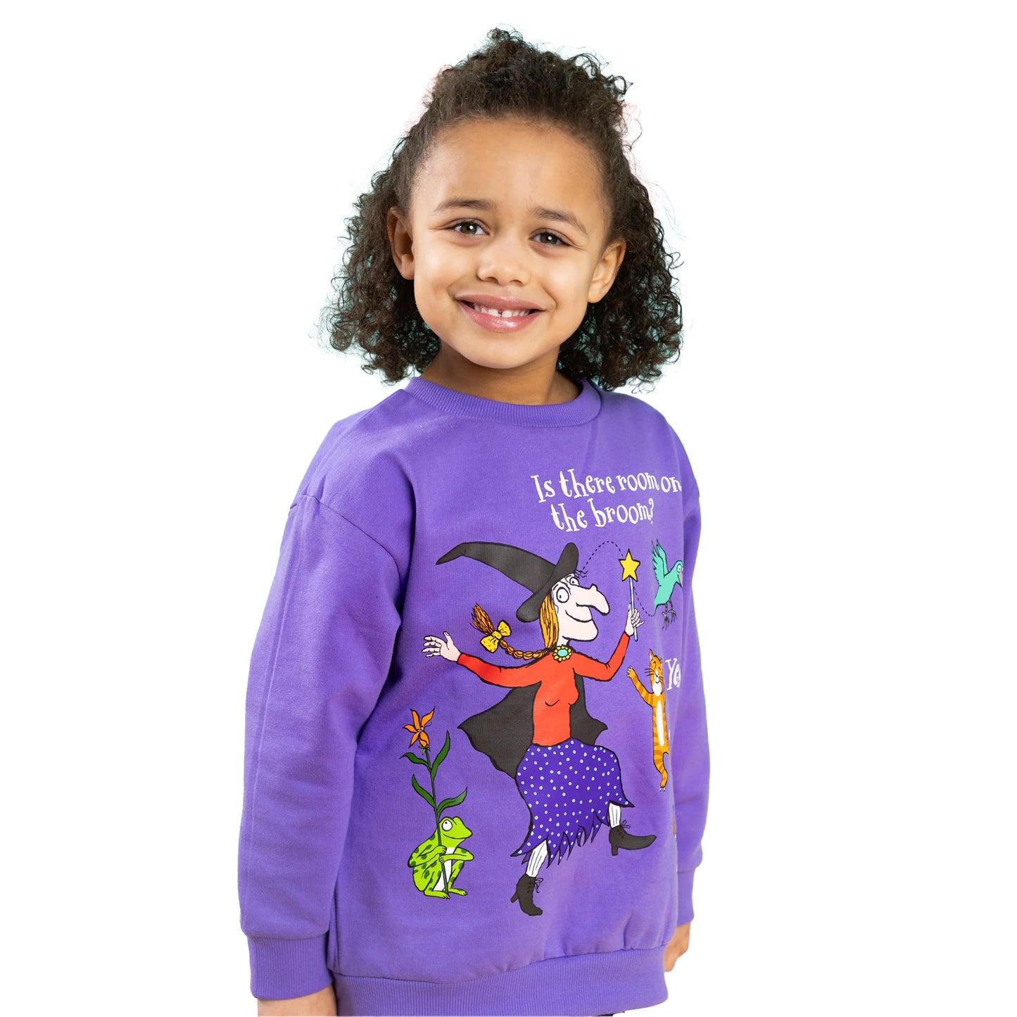 Purple - Side - Room On The Broom Childrens-Kids Characters Sweatshirt