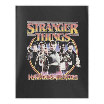 Grey - Side - Stranger Things Childrens-Kids Hawkins Heroes T-Shirt