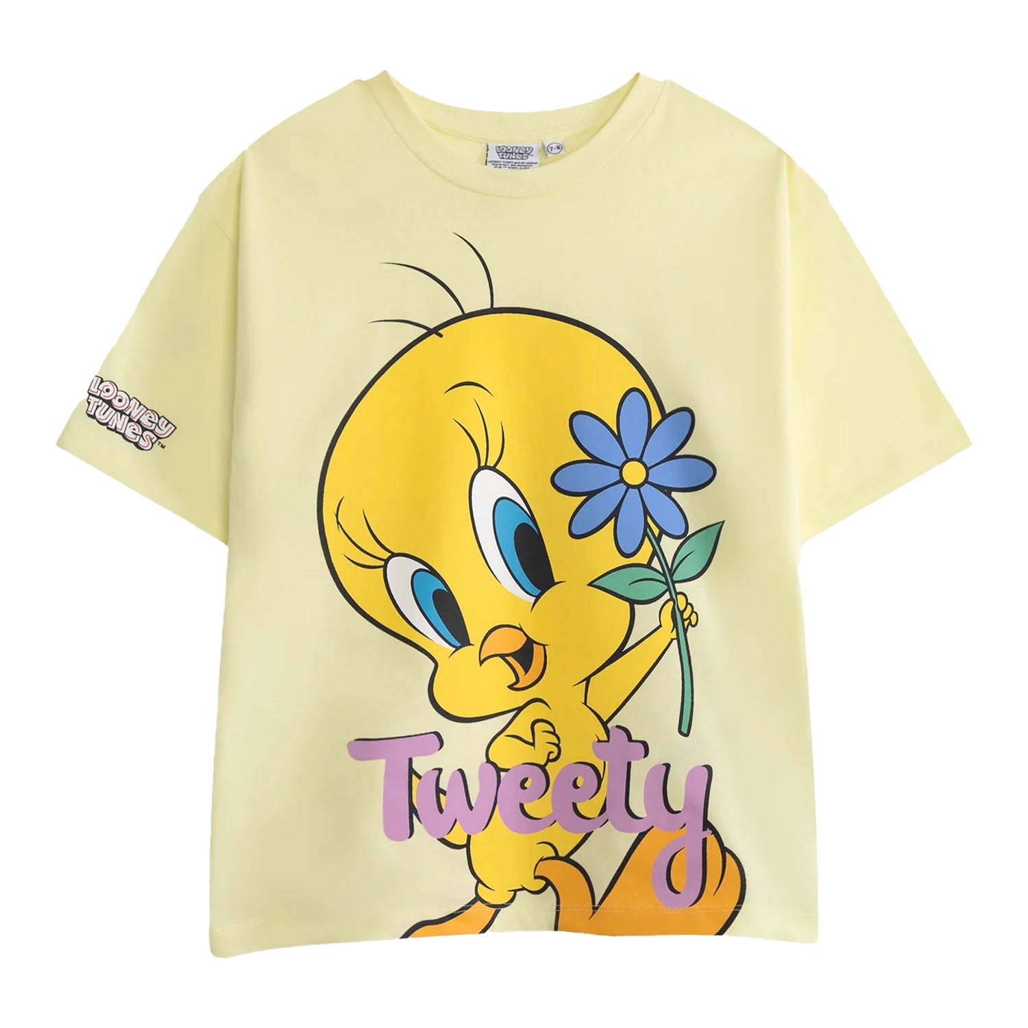 Yellow - Front - Looney Tunes Girls Tweety Short-Sleeved T-Shirt