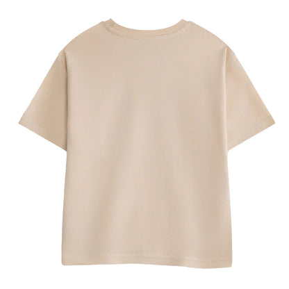 Beige - Back - Miffy Girls Character Face Short-Sleeved T-Shirt