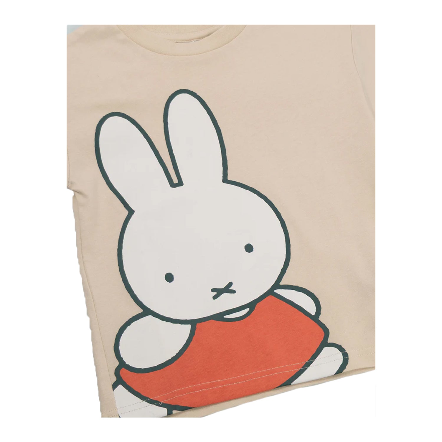 Beige - Side - Miffy Girls Character Face Short-Sleeved T-Shirt