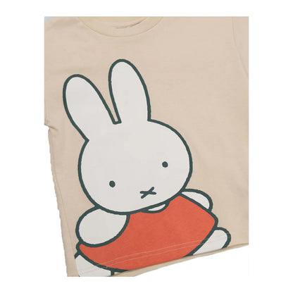 Beige - Side - Miffy Girls Character Face Short-Sleeved T-Shirt