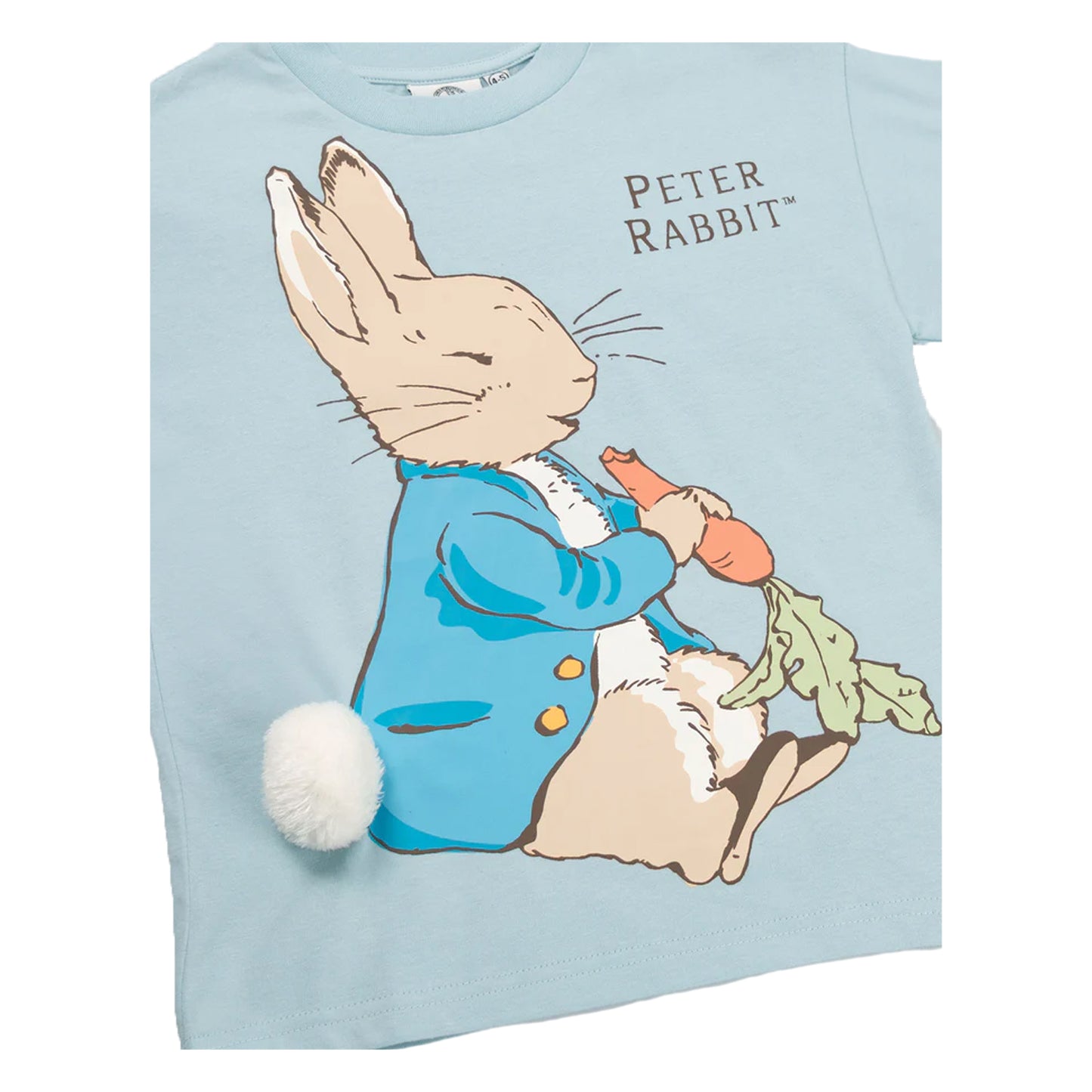 Blue - Side - Peter Rabbit Childrens-Kids Character Short-Sleeved T-Shirt