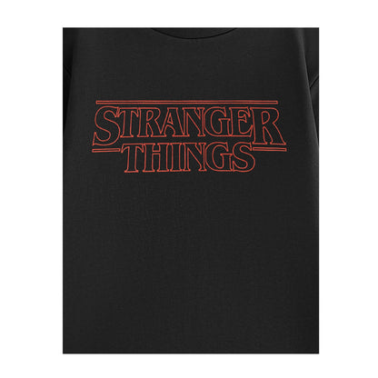 Black-Neon - Side - Stranger Things Unisex Adult Logo Sweatshirt
