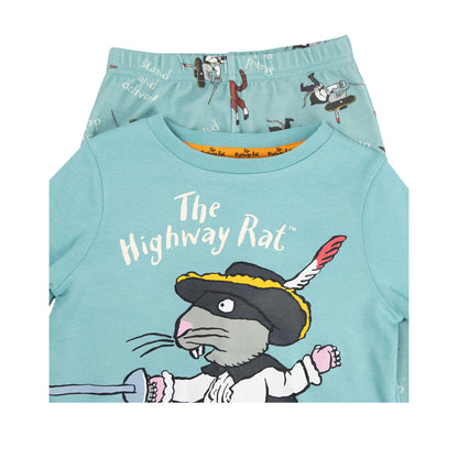 Blue - Side - The Highway Rat Childrens-Kids Character Long-Sleeved Long Pyjama Set