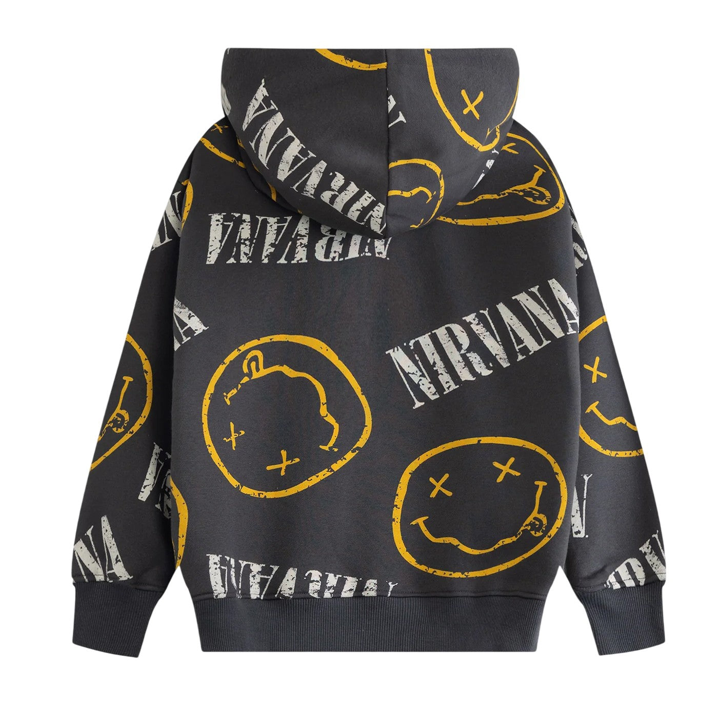 Grey - Back - Nirvana Childrens-Kids Logo Hoodie And Joggers Set