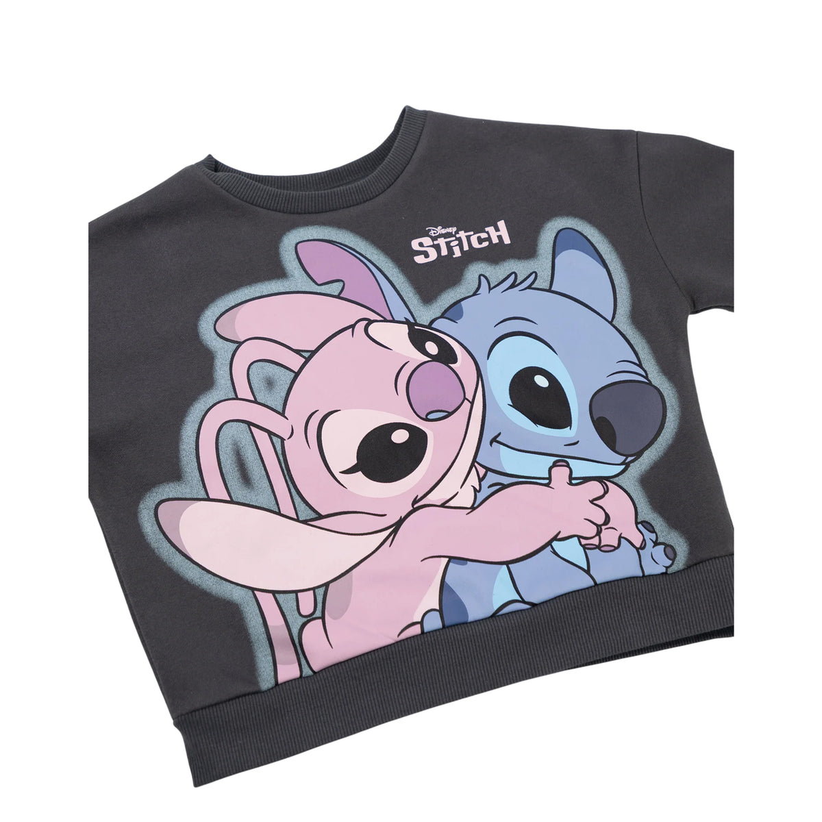 Dark Grey - Back - Lilo & Stitch Girls Angel Sweatshirt & Jogging Bottoms Set